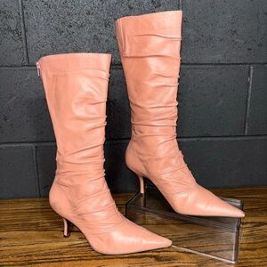 Chic Blush Heeled Boots for Women
